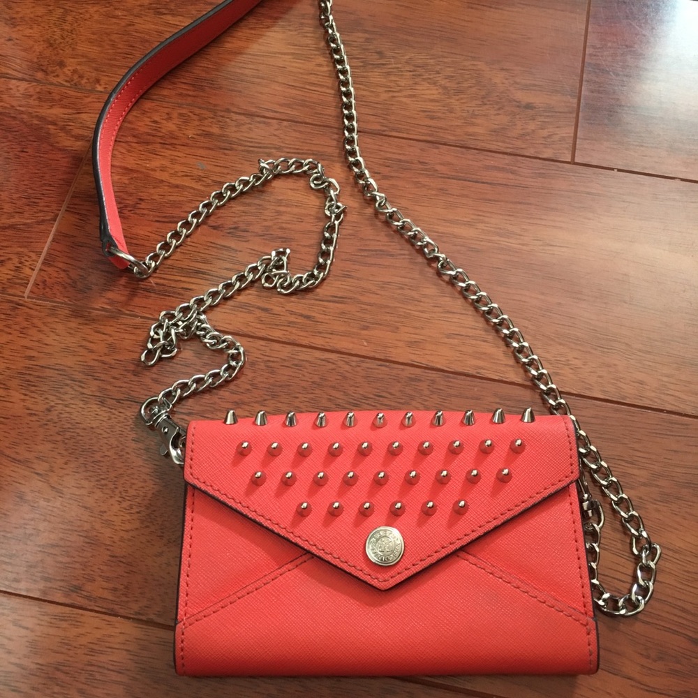 Rebecca Minkoff salmon-colored crossbody purse